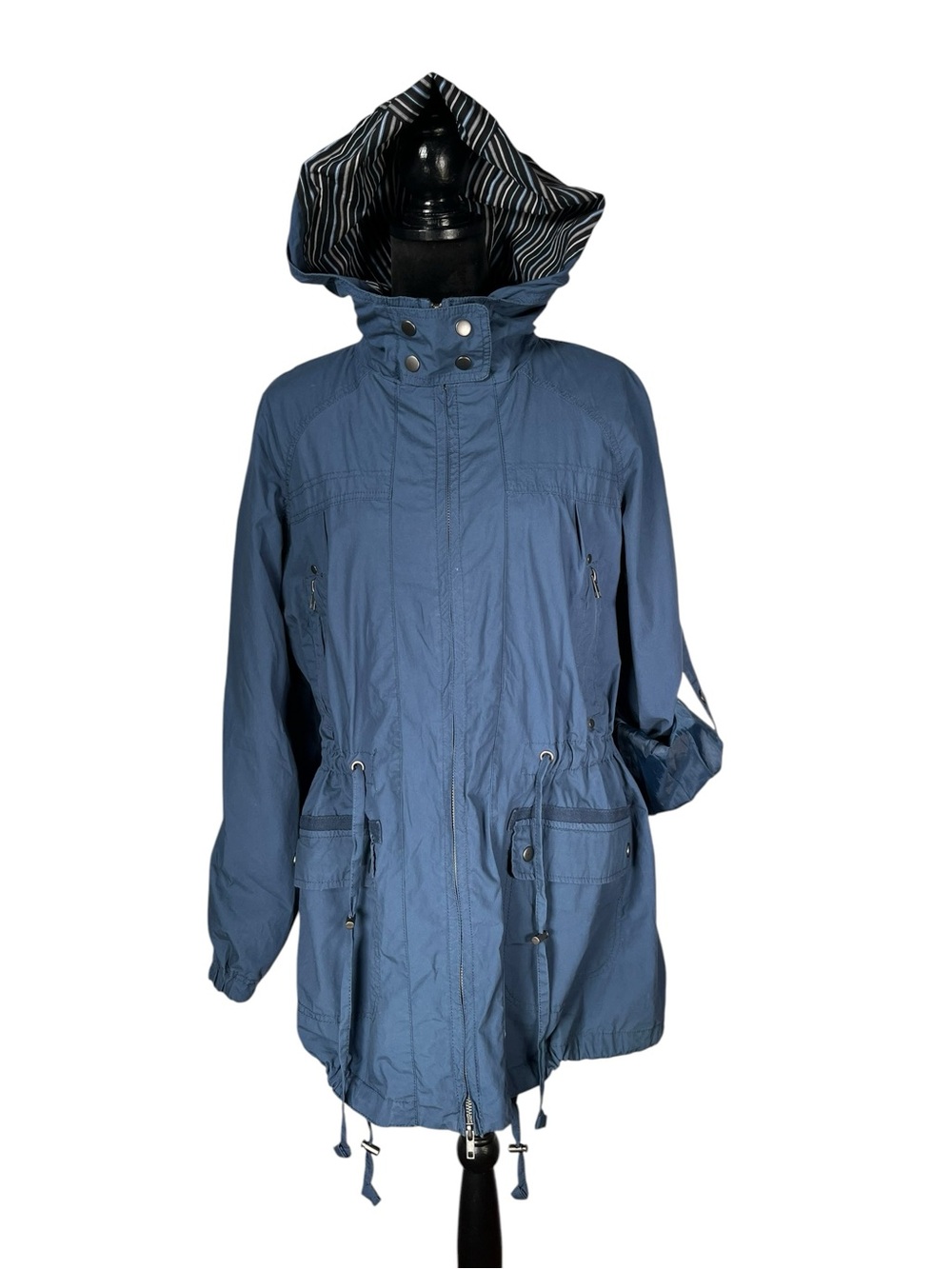 Forever 21 Blue Jacket Chore Utility Raincoat Anorak Y2K Windbreaker Medium